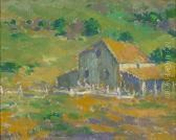 The Barn; Tree And Shed Oil Painting by Selden Connor Gile