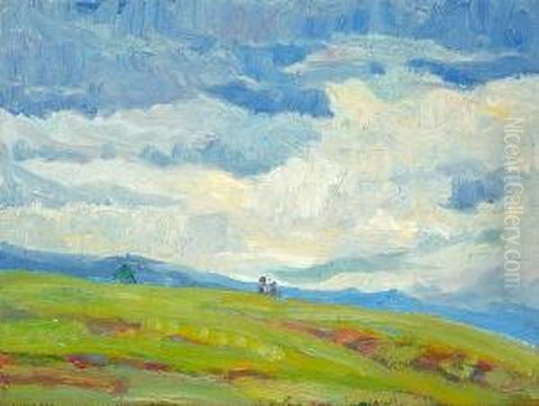 Green Hills And Blue Sky Oil Painting by Selden Connor Gile