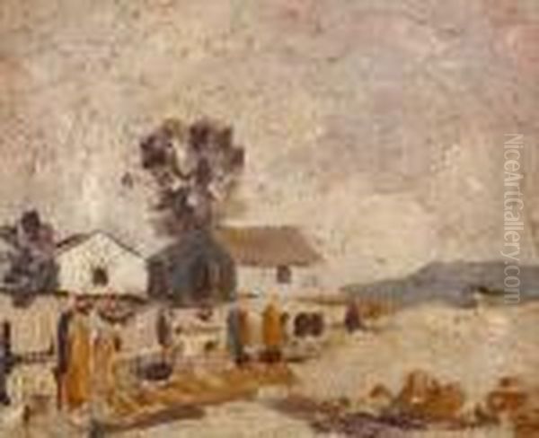 Houses On A Hazy Day Oil Painting by Selden Connor Gile