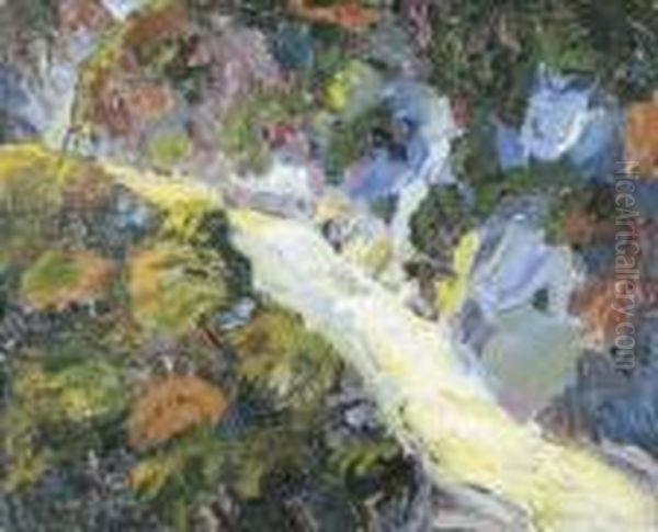 A Waterfall In The Woods Oil Painting by Selden Connor Gile