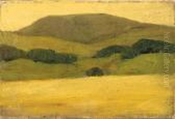 Green And Yellow Landscape Oil Painting by Selden Connor Gile