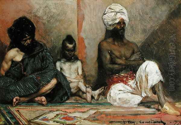 Seated Arabs, 1877 Oil Painting by Benjamin Jean Joseph Constant