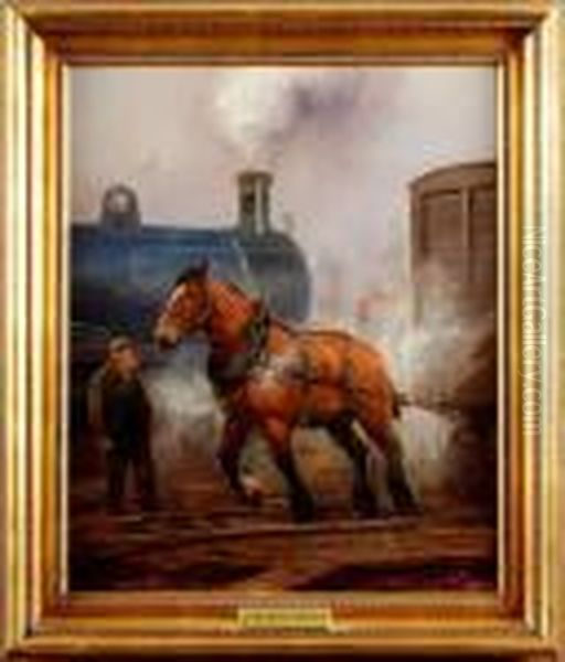 The Dray Horse Oil Painting by G.D. Giles