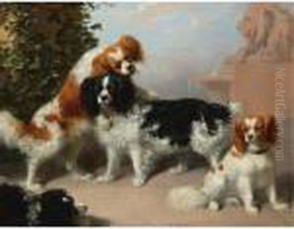 Mr. J. A. Sandiland's King Charles Spaniels Oil Painting by James William Giles