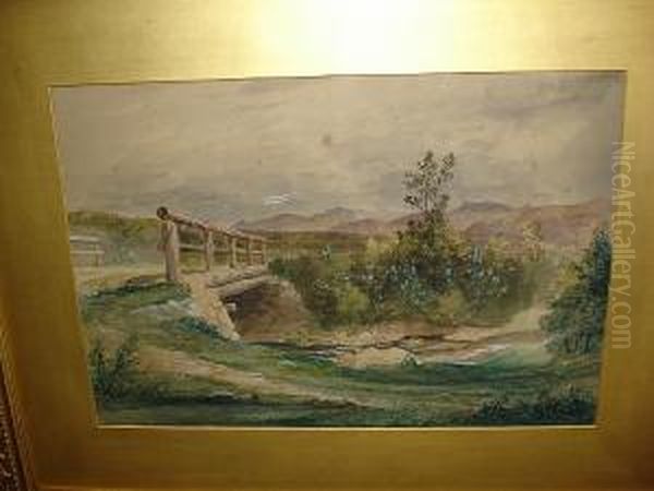 The Old Bridge Oil Painting by James William Giles