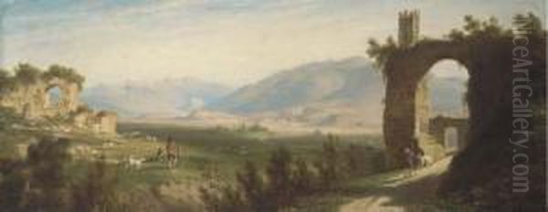 Aqua Claudia, Near Tivoli Oil Painting by James William Giles