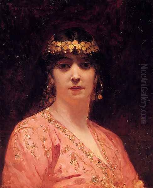 Portrait Of An Arab Woman Oil Painting by Benjamin Jean Joseph Constant