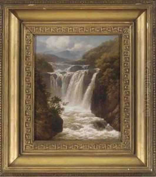 Waterfall Oil Painting by Edmund Gill