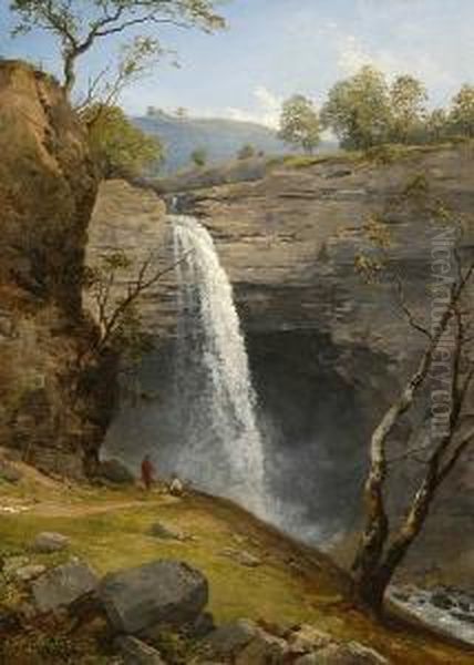 Gordale Scar Oil Painting by Edmund Gill