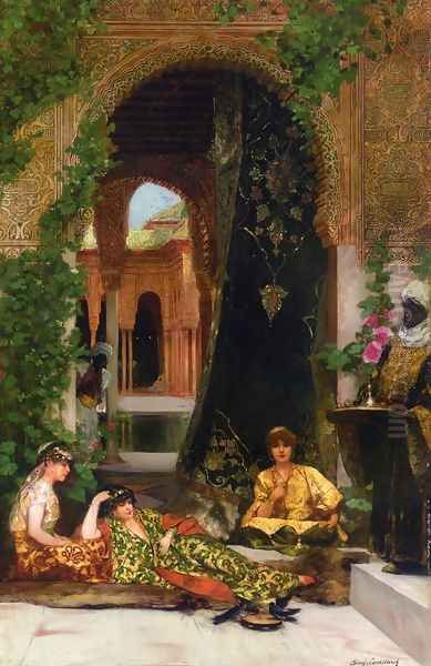 Harem Women Oil Painting by Benjamin Jean Joseph Constant