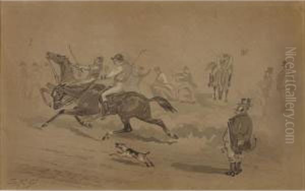 Rough Riders Bourke Street West Oil Painting by Samuel Thomas Gill