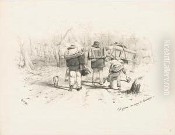 Sketches Of The Victoria Gold Diggings And Diggers As Theyare Oil Painting by Samuel Thomas Gill