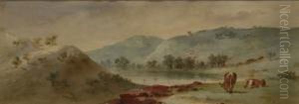 The Yarra Oil Painting by Samuel Thomas Gill