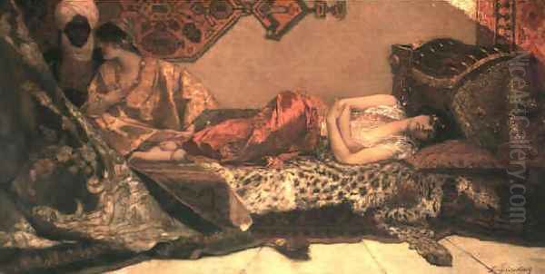 Odalisque Oil Painting by Benjamin Jean Joseph Constant