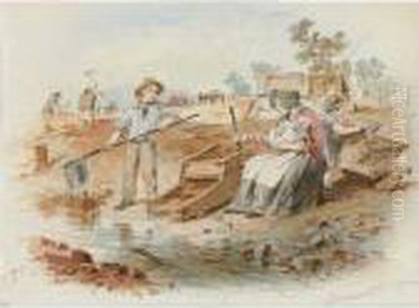 Zealous Gold Diggers Oil Painting by Samuel Thomas Gill