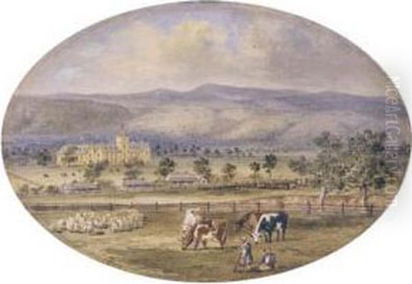 A View Of St Peters College Oil Painting by Samuel Thomas Gill