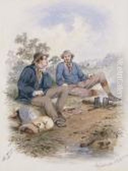 Wayfaring Diggers Oil Painting by Samuel Thomas Gill