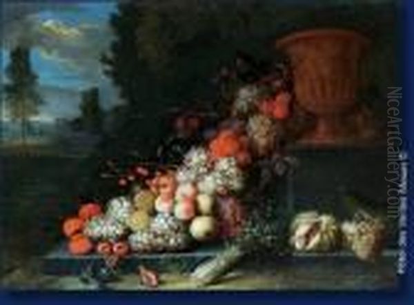 Nature Morte Auxfruits Oil Painting by Jan Pauwel Gillemans The Elder