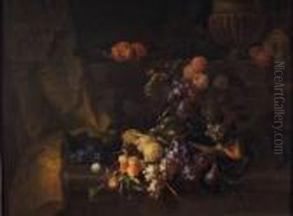 Nature Morte Au Singe Oil Painting by Jan Pauwel Ii Gillemans