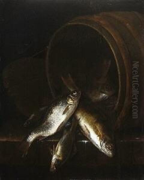 Stillleben Mit Fischen Oil Painting by Jakob Gillig