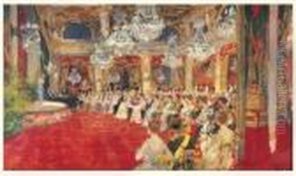 Paris, Soiree De Gala Lors De La
 Visite Du Roi George V D'angleterre Au President Raymond Poincare Oil Painting by Eugne-Louis Gillot