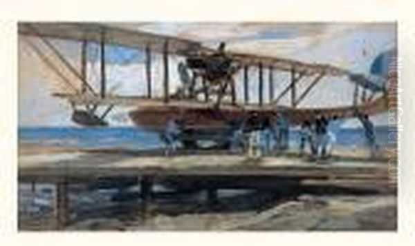 L'hydravion Oil Painting by Eugne-Louis Gillot