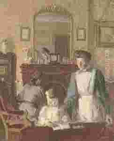 In The Nursery, Snargate Rectory Oil Painting by Harold Gilman