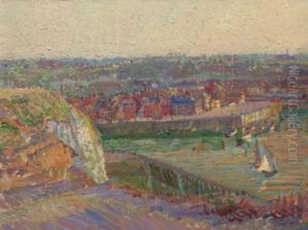 Dieppe Harbour Oil Painting by Harold Gilman