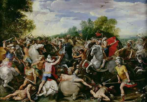 The Victory of Tullus Hostilius (672-640 BC) over the Forces of Veii and Fidenae Oil Painting by Giuseppe Cesari