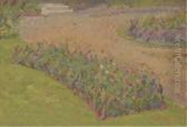 Flower Beds Oil Painting by Harold Gilman