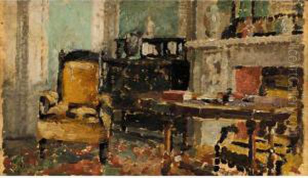 Interior Scene Oil Painting by Harold Gilman