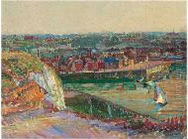 Dieppe Harbour Oil Painting by Harold Gilman