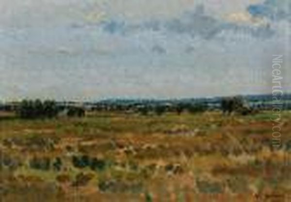 Romney Marsh Oil Painting by Harold Gilman