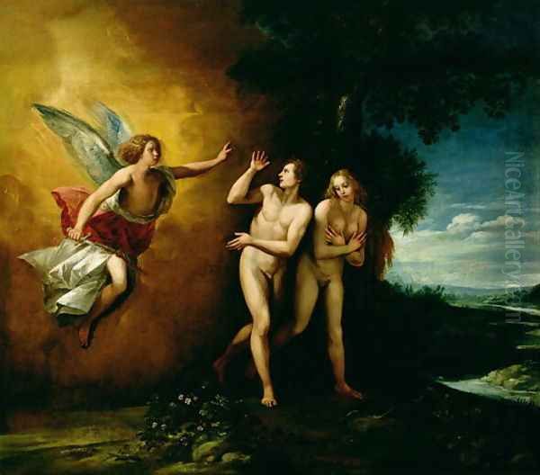 The Expulsion of Adam and Eve Oil Painting by Giuseppe Cesari