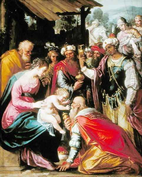 The Adoration of the Magi Oil Painting by Giuseppe Cesari