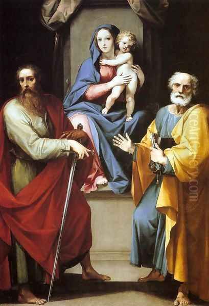 Madonna and Child with Sts. Peter and Paul Oil Painting by Giuseppe Cesari