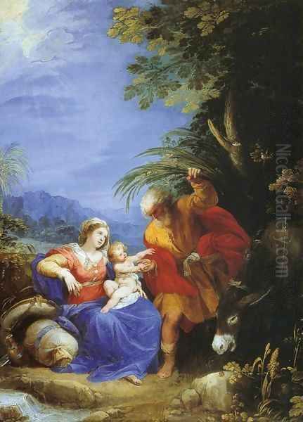 The Rest on the Flight into Egypt Oil Painting by Giuseppe Cesari