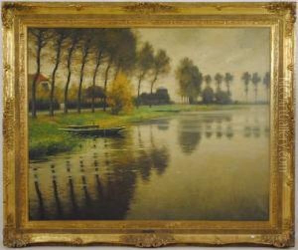 Paysage De Flandres Oil Painting by Victor Gilsoul