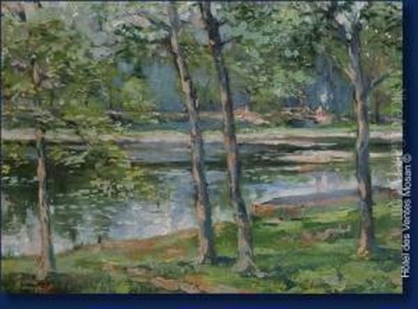 Bord De Riviere Oil Painting by Victor Gilsoul