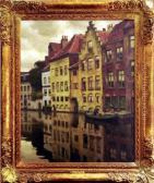 [vue De Bruges] Oil Painting by Victor Gilsoul