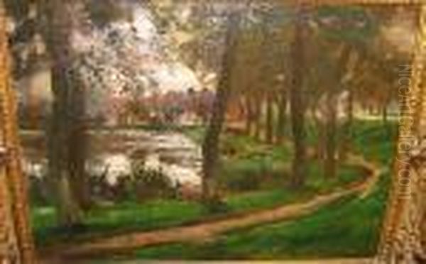 Etang Au Crepuscule Oil Painting by Victor Gilsoul