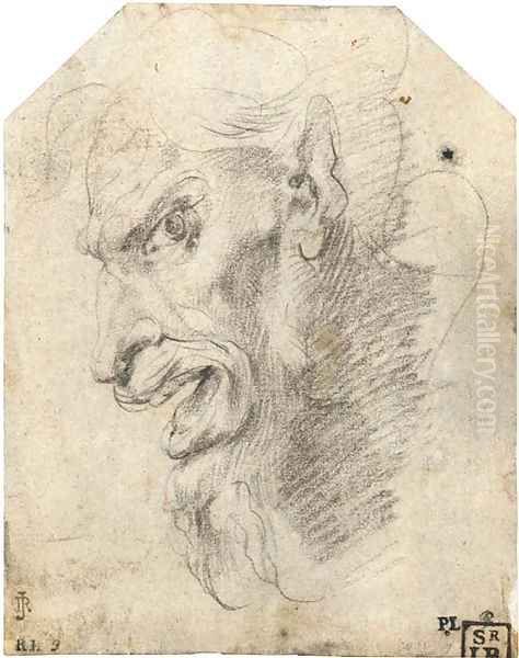 The head of a satyr turned to the left Oil Painting by Giuseppe Cesari