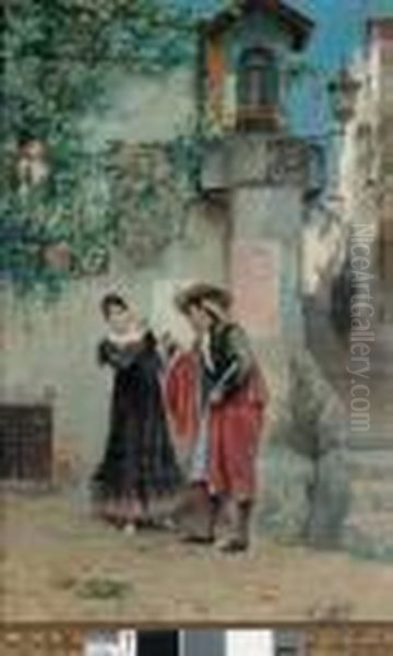 Corteggiamento Oil Painting by Juan Gimenez y Martin