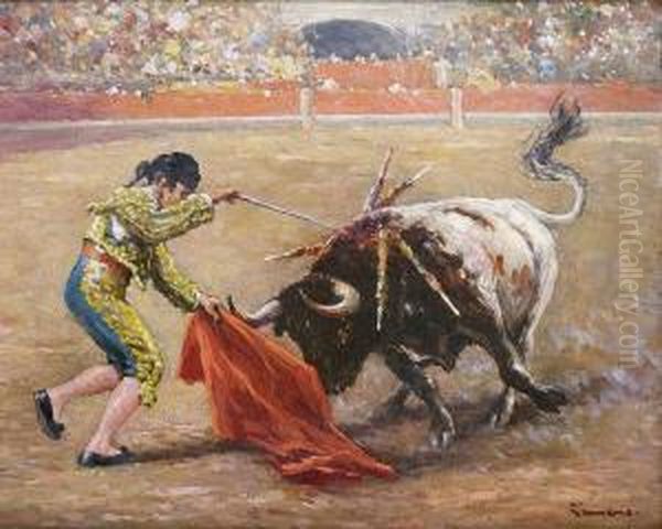 Le Toreador Dans L'arene Oil Painting by Francisco Arasa