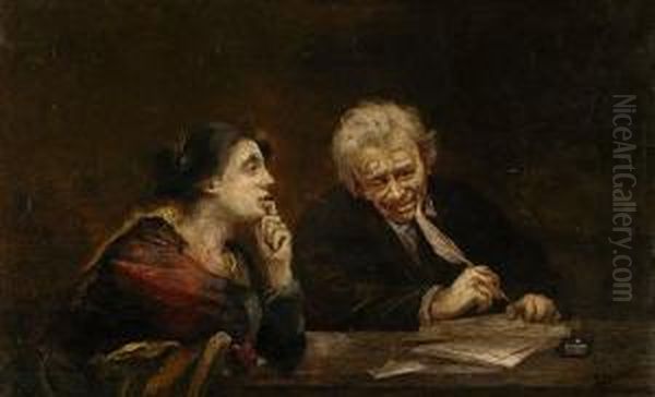 El Escribano. Oil Painting by Francisco Arasa