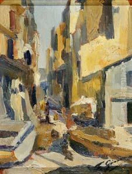 Calle De Pueblo. Oil Painting by Francisco Arasa