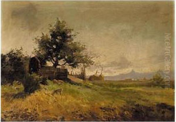 Paisaje Con Ovejas (landscape With Sheep) Oil Painting by Francisco Arasa