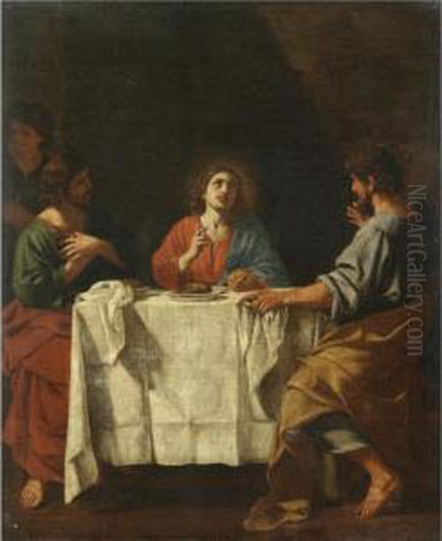 The Supper At Emmaus Oil Painting by Giacinto Gimignani