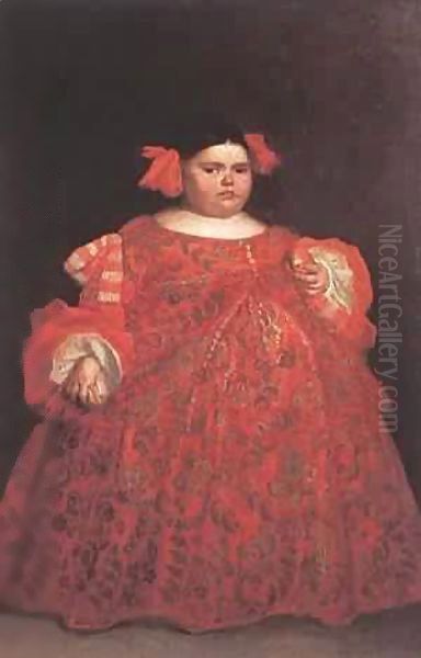 Eugenia Martinez Valleji, called La Monstrua Oil Painting by Juan Carreno De Miranda