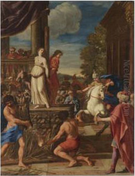 Olindo And Sophronia Oil Painting by Giacinto Gimignani